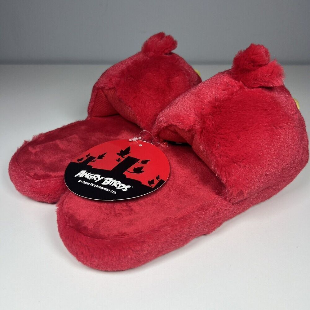 NEW! Angry Birds Red Bird Plush Slippers 2011 Size Small Kids 13-1 - Picture 2 of 5